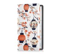 sanluoli Ukiyo-e Style Light Flowers - Accesorio de piel de primera calidad para seguro de registro de automóvil y tarjeta de identificación, accesorios para cualquier coche, camión, motocicleta