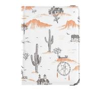 Sanluoli Western Cowboy Boho Cactus Simple Cuero Pasaporte y Vacuna Tarjetero Combo Cartera Pasaporte Bonito Libro de Pasaporte Ultra Delgado