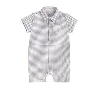 Sanlutoz Algodón Niños Bebes Monos Tartán El Verano Bebé Ropa Moda Manga Corta Recién Nacido Body de bebé (0-6 meses, BRS1084-LG)