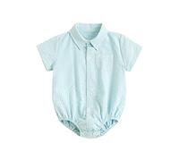 Sanlutoz El verano Niños Bebes Monos Raya Algodón Bebé Ropa Moda Manga corta Niño pequeño Infantil Mono (0-6 meses, BRS1074-LB)