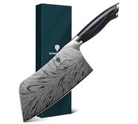 SANMEIHO Cuchillos Cocina Profesional 18 cm - Acero Japonés en Polvo de 63 HRC Cuchillo Carne Afilado con Filo de 12°con Mango de Madera Pakka, Cuchillo Carnicero para Carne, Pescado y Verduras
