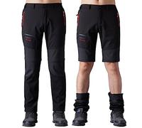 SANMIO Pantalones Aire Libre de Hombre Cortos Trekking Senderismo Secado Rápido Pantalón Funcionales Escalada Correr Montar Caminar Pantalones Negro, 3XL