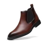 SANNAX Zapatos de Hombre Botas Chelsea Elegante vintage botas de tobillo de negocios de alto casual botas de hombre Mocasines Formales, marrón 1, EU 43