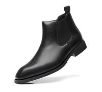 SANNAX Zapatos de Hombre Botas Chelsea Elegante vintage botas de tobillo de negocios de alto casual botas de hombre Mocasines Formales, Negro 1, EU 42