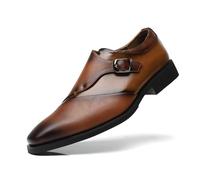 SANNAX Zapatos de Monje para Hombre Zapatos de Traje, Zapatos de Cuero para Hombre, Zapatos Casuales, Zapatos Comerciales, Zapatos de Boda Oficiales