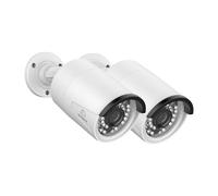 SANNCE 2 cámaras de exterior PoE Bullet IP 3 MP con detección de personas, audio bidireccional, visión nocturna a 30 m, IP67 impermeable