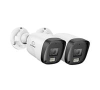SANNCE 2 Cámaras Vigilancia IP PoE Exterior/Interior 2K/3MP no Autónoma, Lente de 4 mm, visión Nocturna de 20 m, IP67, detección de Movimiento, sin Adaptador de Corriente