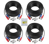 SANNCE 4Pcs BNC Cable 30m/100pies de Video Certificación UL, RoHS e ISET s.r.l Fuente de Alimentación para Sistema Cámara de Vigilancia DVR CCTV - Negro
