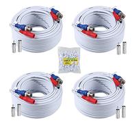 SANNCE BNC Cable de Video Vigilancia Cámara Analog 30m/100ft HD Multifunzioni Cable de BNC de DVR CCTV DC Fuente Alimentación Sistema de Videovigilancia-Blanco