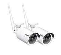 SANNCE Cámara de vigilancia WiFi para Exteriores, 8 CH con 4 cámaras inalámbricas WiFi de 2 MP, NVR, visión Nocturna por Infrarrojos, IP66 Resistente a la Intemperie (2 cámaras)