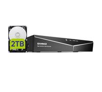 SANNCE DVR 16 Canales 1080P de Seguridad para Sistema de Cámara CCTV Interior / Exterior Analógico / AHD / TVI / IP, Detección de Movimiento,Alarma-2TB HDD