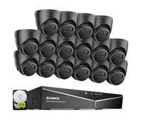 SANNCE Kit de Cámaras de Seguridad 16CH DVR 1080P de Vigilancia,16 Cámaras de 2MP Sistema de Videovigilancia IP66 Impermeable Visión Nocturna (4TB)