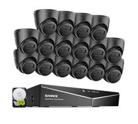 SANNCE Kit de Cámaras de Seguridad 16CH DVR 1080P de Vigilancia 16 Cámaras de 2MP Sistema de Videovigilancia IP66 Impermeable Visión Nocturna - 2TB HDD