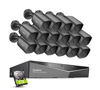SANNCE Kit de Cámaras de Seguridad 16CH DVR 1080P de Vigilancia 16 Cámaras de 2MP Sistema de Videovigilancia IP66 Impermeable Visión Nocturna - 2TB HDD