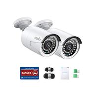 SANNCE PoE 3 MP FHD Cámara de vigilancia 2 * Cámara HD resistente a la intemperie con LED IR inteligente aviso Push APP Acceso remoto