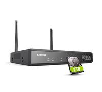 SANNCE Sistema de vigilancia NVR de 10 CH 5 MP con disco duro de 2 TB, WiFi, videovigilancia para cámara IP interior, exterior, seguridad AI Human Detection