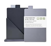 Sanni Shoo Juego de tablas de cortar (juego de 3) - Tablas de cortar higiénicas con soporte (28 x 18,5 cm) - Tablas de cortar aptas para lavavajillas y sin BPA