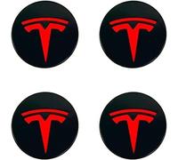 SANNITOU 4 Pack de Pegatinas para Tapa de Rueda para Tesla Model 3 X S 56mm, Pegatina para Tapa de Llanta de Neumático, Tapacubos, Pegatina de Insignia,B