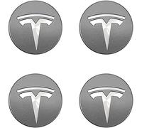 SANNITOU 4 Pack de Pegatinas para Tapa de Rueda para Tesla Model 3 X S 56mm, Pegatina para Tapa de Llanta de Neumático, Tapacubos, Pegatina de Insignia,E