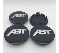 SANNITOU 4 Pack de Tapacubos para Ruedas de Coche para ABT 56MM 61MM 65MM,Tapacubos para Centros de Ruedas con Logo,Tapas para Llantas, Accesorios para Coche Impermeable Polvo,56MM-Black