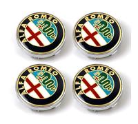 SANNITOU 4 Pack de Tapacubos para Ruedas de Coche para Alfa Romeo Giulia Giulietta 2017-2020 60mm,Tapacubos para Centros de Ruedas con Logo,Tapas para Llantas, Accesorios para Coche Impermeable Polvo