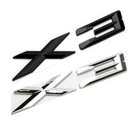 SANNITOU Coche Emblema para BMW X3,Insignia Logotipo Capó Delantero O Puerta del Maletero Pegatinas Logo Accesorios Coche,Silver