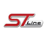 SANNITOU Coche Emblema para Ford ST Line,Insignia Logotipo Capó Delantero O Puerta del Maletero Pegatinas Logo Accesorios Coche