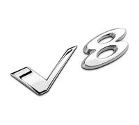 SANNITOU Coche Emblema para Jaguar XJ XJL XF Xe 3.0 V6 5.0 V8,Insignia Logotipo Capó Delantero O Puerta del Maletero Pegatinas Logo Accesorios Coche,V8