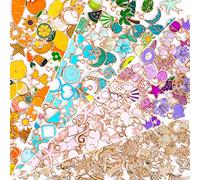 SANNIX 200 dijes de pulsera para hacer joyas al por mayor a granel, pulseras chapadas en oro, colgantes esmaltados para pulseras y collares