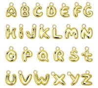 SANNIX 26 dijes de letras, dije con inicial para hacer joyas, colgantes dorados de la A a la Z para pulseras, collares, aretes, manualidades