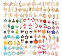 SANNIX Dijes esmaltados chapados en oro surtidos para hacer joyas y manualidades, 4.21 In, aleación, No es una piedra preciosa