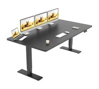 SANODESK 180 x 80 cm Escritorio Elevable Eléctrico con 2 Motores, Mesa de Oficina Ajustable en Altura 72-121 cm, Sistema Anti-Colisión, Mesa con función de Memoria, Negro