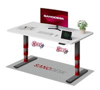 SANODESK 2 Motores Escritorio Elevable EC4 120 x 80 cm Tablero Entero con 3 Secciones Patas Telescópicas con Panel Ajustable, Mesa elevable Standing Desk Ergonómico para Oficina y Hoggar-Blanco