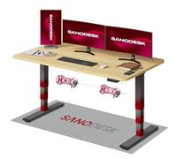 SANODESK 2 Motores Escritorio Elevable EC4 160 x 80 cm Tablero Entero con 3 Secciones Patas Telescópicas con Panel Ajustable, Mesa elevable Standing Desk Ergonómico para Oficina y Hoggar-Arce