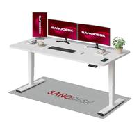 SANODESK 2 Motores Escritorio Elevable EC4 180 x 80 cm Tablero Entero con 3 Secciones Patas Telescópicas con Panel Ajustable, Mesa elevable Standing Desk Ergonómico para Oficina y Hoggar-Blanco