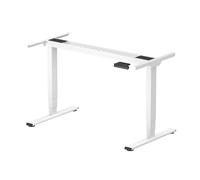 SANODESK Escritorio Elevable Eléctrico con Ajuste de Altura, Mesa de Pie Regulable, Función Anticolisión, 2 Motores con USB, Altura 60-125CM, Telescópico 110-168CM, Carga 120KG - Blanco