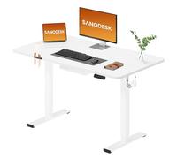SANODESK Escritorio Elevable Eléctrico con Tablero Entero de Una Pieza 120x60 cm, Regulable en Altura con Memoria, Estable, Silencioso y Anticolisión, Ideal Teletrabajo y Oficina en Casa (Blanco)