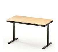 SANODESK Prime Escritorio Elevable con Tablero de Bambú Entero, Carga Inalámbrica, Cajón y Gestión de Cables, Eléctrico Doble Motor 3 Columnas, 140 x 70 cm (Negro)