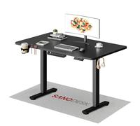 SANODESK Q1 110 x 54 cm Escritorio Elevable Eléctrico con Portavasos Toda la Junta, Ganchos, Caja de Cables, Altura Ajustable Telescópica con Memoria y Tecnología Anticolisión (Negro)