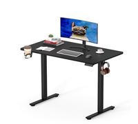 SANODESK Q1 Escritorio Elevable Eléctrico 110 x 54 cm, con Tablero Entero, Altura Ajustable, con 4 Memorias de Altura, Panel Inteligente y Ganchos, Ideal Oficina en casa (Negro)