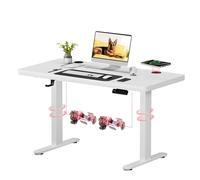 SANODESK Q1 Pro Escritorio Elevable Eléctrico con Cargador Inalámbrico 110 x 54 cm con Doble Motor, Ideal para Oficina en Casa y Gaming (Blanco)