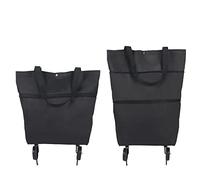 SANON Bolsa de la Compra Plegable con Ruedas,Carro de la Compra Reutilizable Portátil con Tracción Manual, Gran Capacidad, Ruedas Silenciosas, Bolsa 2 en 1 para el Carro de la Compra del Hogar