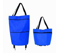 SANON Bolsa de la Compra Plegable con Ruedas,Carro de la Compra Reutilizable Portátil con Tracción Manual, Gran Capacidad, Ruedas Silenciosas, Bolsa 2 en 1 para el Carro de la Compra del Hogar