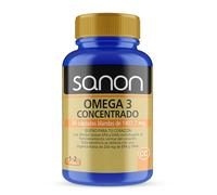 SANON Omega 3 Aceite de Pescado Azul Concentrado - 30 Cápsulas Blandas de 1418mg - Alta Concentración: 35% EPA + 25% DHA - Suministro para más de 1 mes