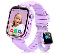 Sanorum 2025 Reloj Inteligente Niño, 4G Smartwatch Niños con GPS y Teléfono, Videollamadas/Función SOS, Mensajes/Modo Escuela/Despertador/Cámara/Podómetro IP68 Reloj Inteligente Niñas y Niños Violeta