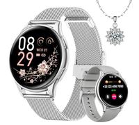 Sanorum Reloj Inteligente Mujer, 1.27" Smartwatch Mujer con Llamadas 5.3, Función Femenina, 24H Pulsometro, 24H SpO2, Monitor de Sueño, 120+ Modos Deportivos, Calorías, Podómetro, Android iOS Plata
