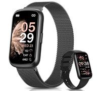 Sanorum Reloj Inteligente Mujer, 1.47'' Pulsera Inteligente Mujer con 2 Correas, IP68, Función Femenina, Pulsómetro, SpO2, Sueño, 24 Modos Deportivos, Podómetro Smartwatch para iOS Android Negro