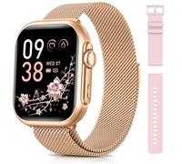 Sanorum Reloj Inteligente Mujer con 1000mAh Batería, Autonomía 100 Días 5 ATM Smartwatch Mujer con Función Femenina/Sueño/Pulsometro/Calorías/Podómetro 120+Modos Deportivos Android iOS Rosa Oro Regalo