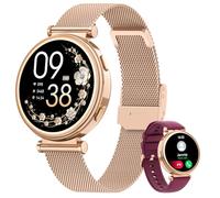 Sanorum Reloj Inteligente Mujer con Llamadas 5.3, 1.27" Pantalla Táctil Smartwatch con 24H Pulsometro/Sueño, Función Femenina 120+ Modos Deportivos, IP68 Calorías Podómetro, Android iOS, Oro Rosa