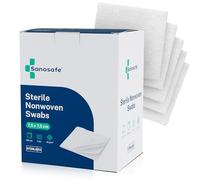 Sanosafe 100 unidades Gasas Estériles no tejidas 7,5x7,5 cm | Para el cuidado de heridas | Suaves, absorbentes y sin pelusa